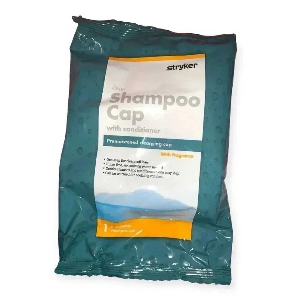 Sage Rinse-Free Shampoo Caps with Conditioner, Pre-Moistened and Disposable